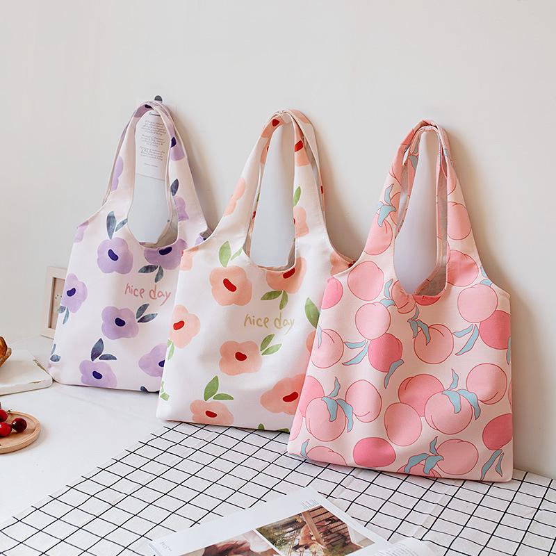 

Evening Bags Shopping Tote Canvas Bag Handbag Flowers Messenger Eco Shopper Shoulder Female Casual Student Book B338Evening