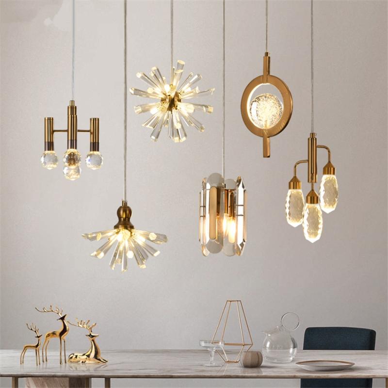 

Pendant Lamps Post-modern Luxury Crystal Lights Living Room Bar Restaurant Shop Retro Glass Hanging Fixtures