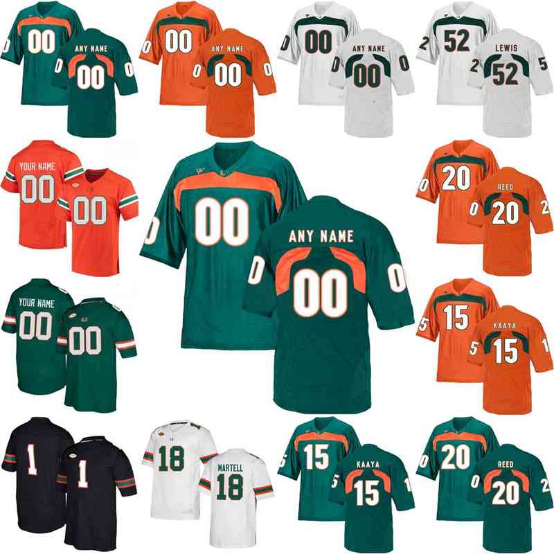 

Rare Miami Hurricanes Jerseys Brad Kaaya Jersey Ed Reed Ray Lewis Sean Taylor Andre Johnson College Football Jerseys Custom Stitched, Youth green vintage