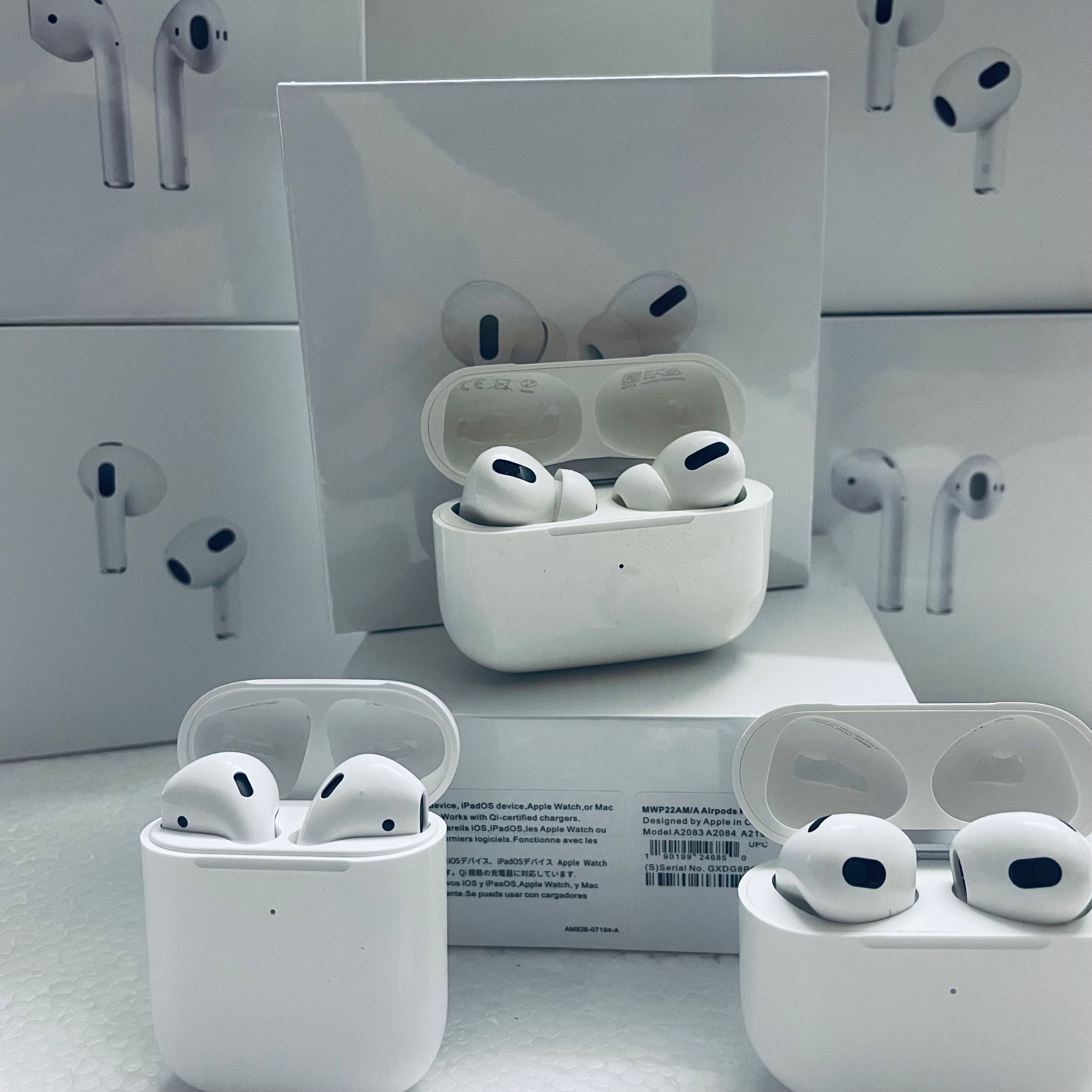 

airpods Pro airpods 3 Earphone Valid serial number 3rd generation Earphones headphones GPS Noise Cancel pk ap2 ap3, White