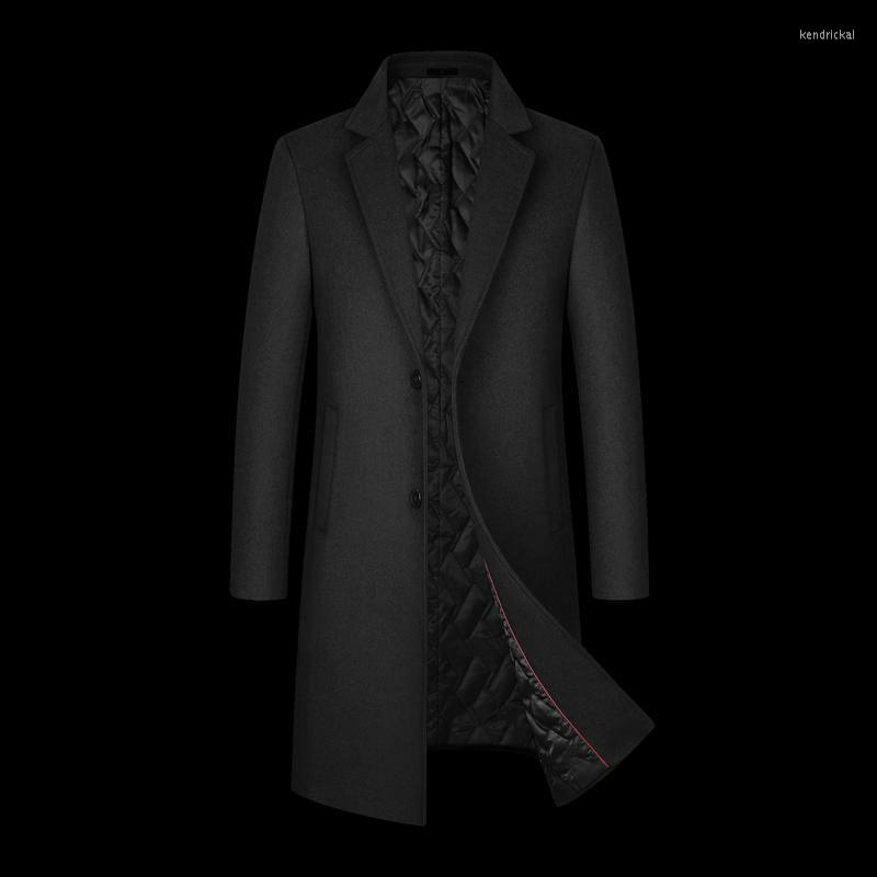 

Men's Wool & Blends Men Coats Winter Coat Long Overcoat 54.3% Mens Jacket For Kend22, Black