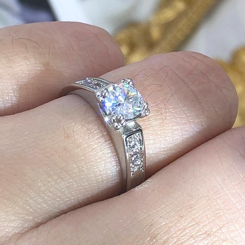 

Wedding Rings Zircon Cubic Zirconia 4 Claw Finger Ring For Womens Rose Gold Color Crystal Fashion Brand Jewelry Aneis DWR051MWedding