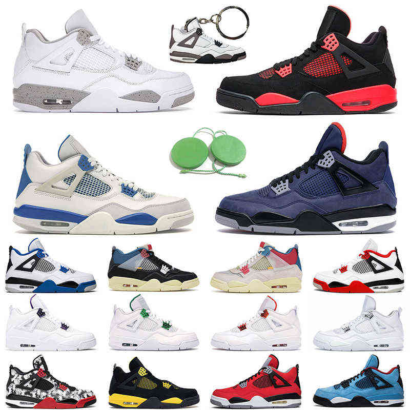 

Jumpman 4 Mens Outdoor Shoes 4s Cactus Jack Black Cat White Cement Fire Red University Blue Men sport Trainer, # 1