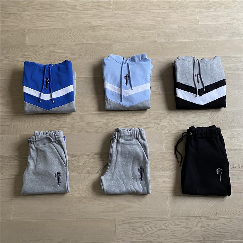 

Men' Tracksuits Men Tracksuit 2 Pieces Men' Trapstar Hoodes Casual Embroidery Sportswear Pants Sweatshirt Sports Suit Sets ClothingMen, Grey suit