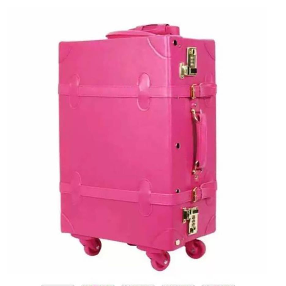 

luggaga bags luggage Women Password retro trolley suitcase red with handbag travel Rolling 20 inch hard shell J0511244g