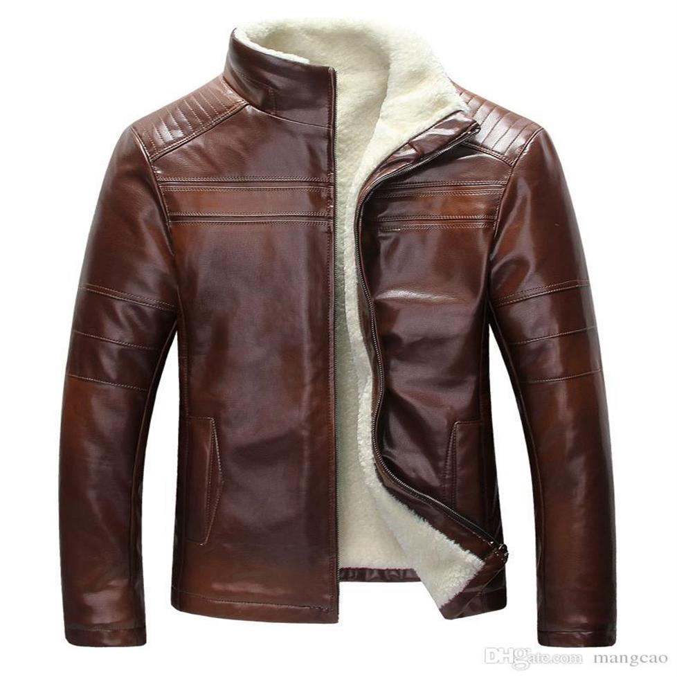 

New autumn and winter woodpecker real leather jacket haining fur integrated sheep leather jacket middle age dad jacket m-4xl316B, Black
