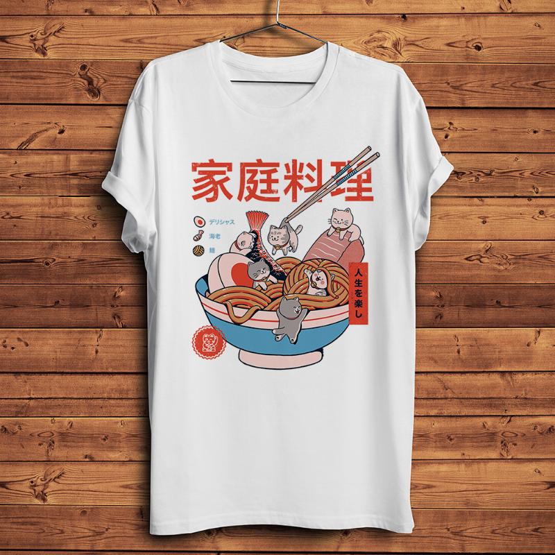 

Men' T-Shirts Japan Kawaii Mini Cats Ramen Funny Anime Tshirt Men Summer White Casual Short Sleeve Unisex Cute Streetwear T ShirtMen, 3824