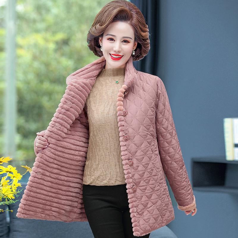 

Women's Trench Coats Middle Age Women Winter Tops Big Size Mother Clothes 5XL Female Parka Thick Warm Fur Outerwear