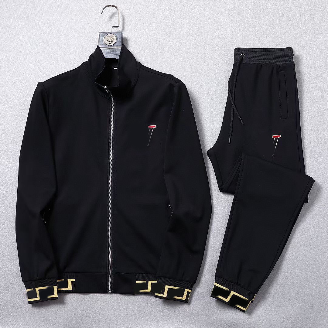 

Mens tracksuits sweater trousers set designer hoodies streetwear sweatshirts high quality sports suit embroidery plush letter decoration thick Hoodies, Black