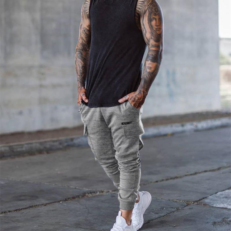 

Men's Pants Jogger Men's Casual Solid Color Trousers Men Fashion Cargo Fitness Gym Sweatpants Mens ClothesMen's, Black