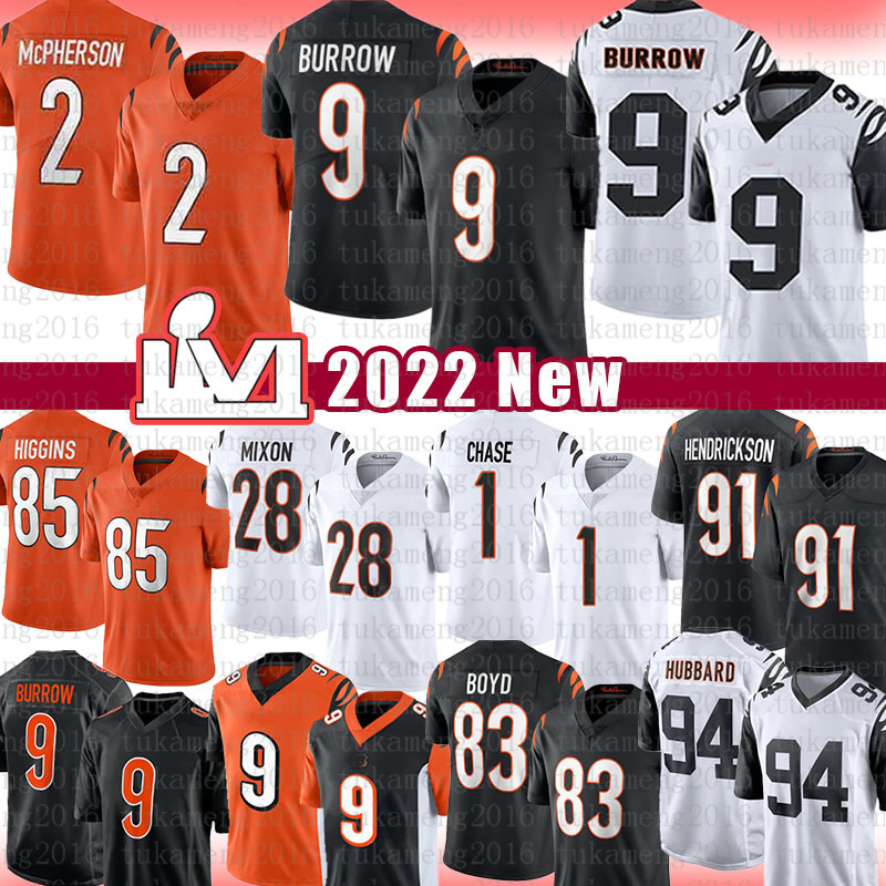 

Joe Burrow Football Jersey Evan McPherson Ja'Marr Chase Mixon Tee Higgins Logan Wilson Sam Hubbard Tyler Boyd Trey Hendrickson Daxton Hill Chris Evans Bates II Hilton, Mens jersey(gr)