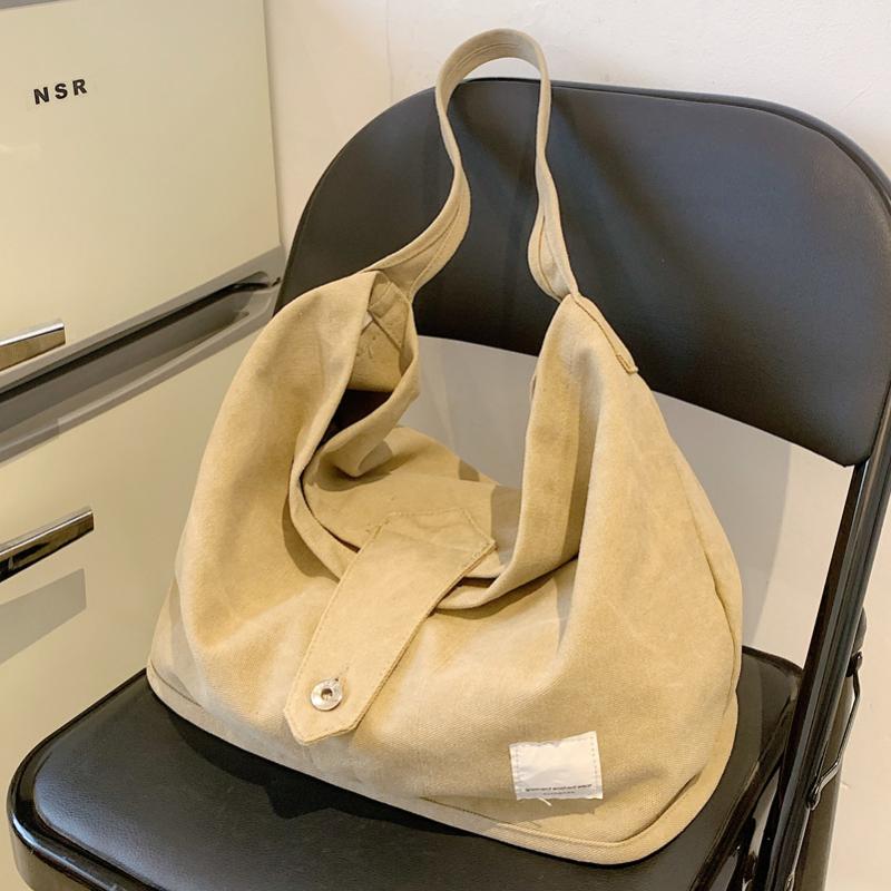 

Evening Bags Canvas Women's Bag 2022 Summer Trendy All-match Student Fashion Large-capacity Shoulder Personality HandbagEvening, White
