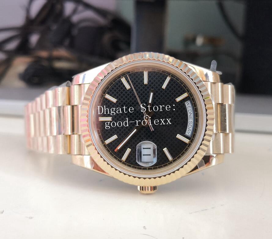 

Watches For Men Watch Men's Yellow Gold Automatic Mechanical BP Auto Date Time Day Crystal BPF Luminous 2813 Blue Rome Champagne Calendar Miyota Wristwatches, Black speckle