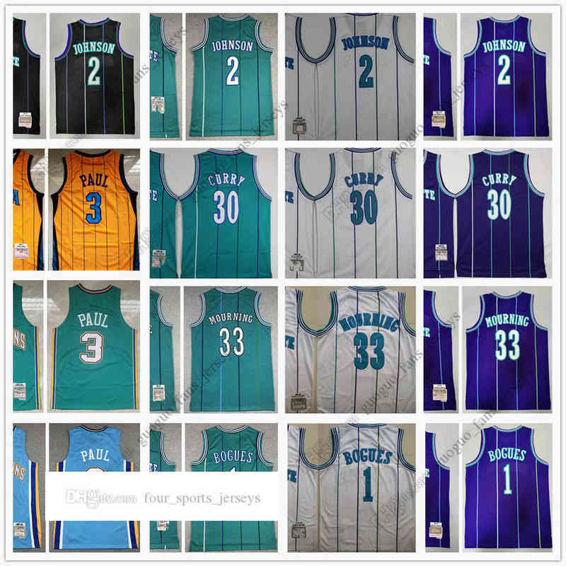 

Retro Mitchell and Ness Basketball Jerseys 1 Tyrone Muggsy 2 Larry Johnson 3 Chris Paul 30 Dell Curry 33 Alonzo M, Picture