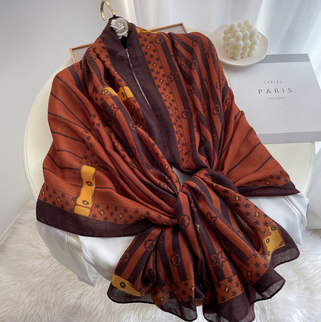 

22ss 21style 180*90cm Letters Floral Silk Scarves Designer Headband for Women Fashion Print Linen Head Scarf Long Handle Bag Paris Shoulder Tote Luggage Shawl Wraps