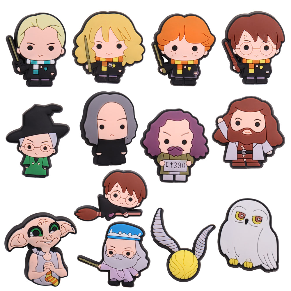 

New Arrival 13pcs Cartoon Magic Character Shoes Accessories Children Cute Garden Shoe Buckle Decorations Fit Croc Jibz Charm