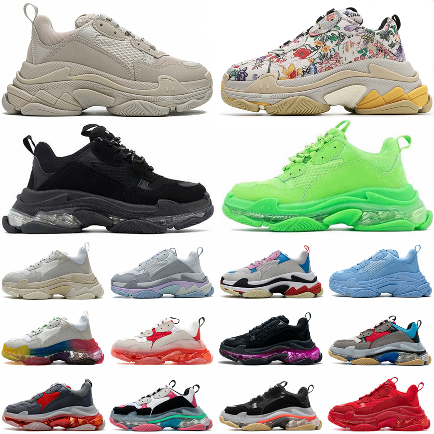 

Top Quality Paris Mens Women Triple S shoe Dad Casual Shoes Crystal Bottom Paris 17FW Leisure Sneakers for Vintage Old Grandpa Trainer chaussures, Color #5