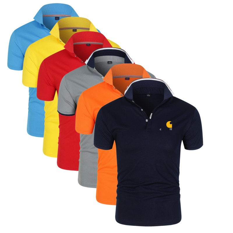 

Men T-Shirts Top carhart Polo Shirt Short-Sleeve Solid Tees Men Clothing, Blue