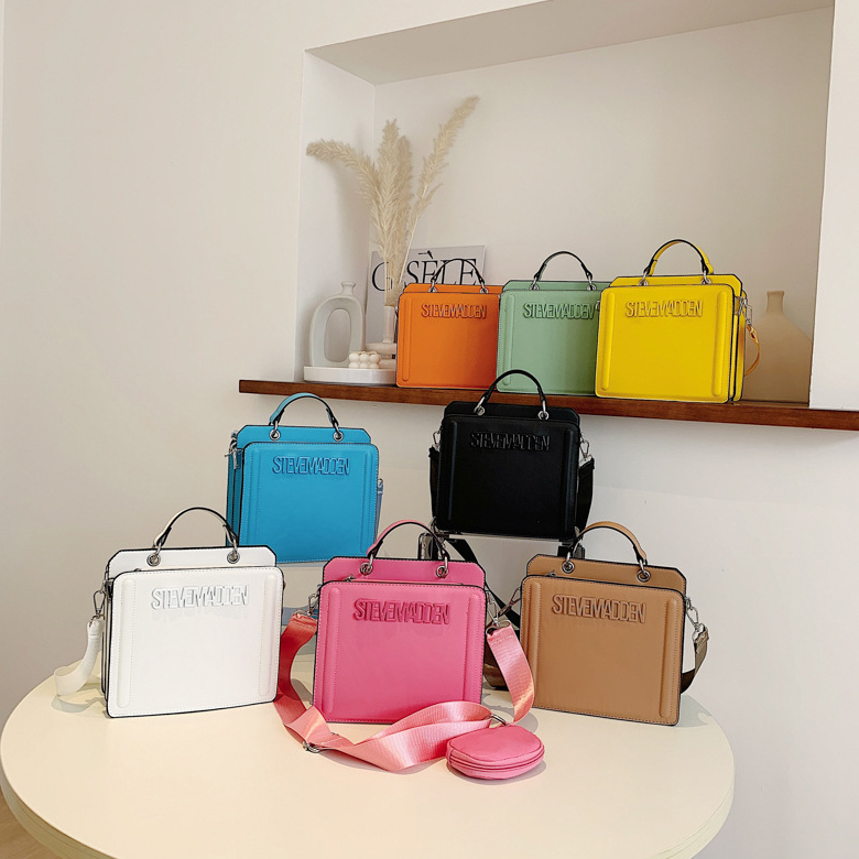 

All-Match Women's New Bag Handbag Large Capacity Letter Macron Color Shoulder Bag Crossbody Letter Pack Suit, As pic
