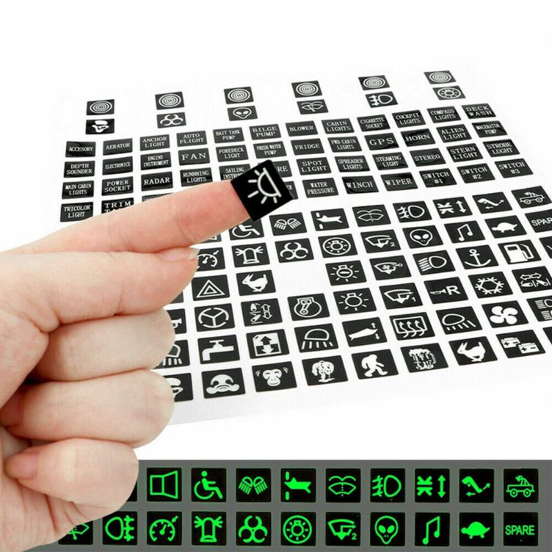 

Other Interior Accessories Luminous Rocker Switch Label PVC Car Sticker Truck Instrument Circuit Panel Decal Decoration Styling Marine BoatO