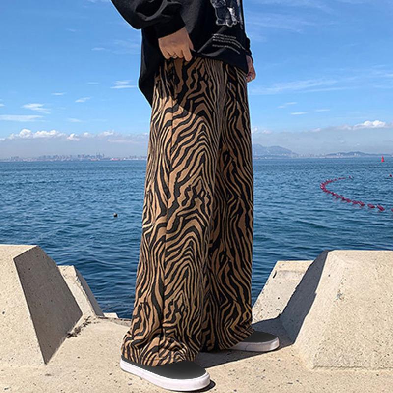 

Men's Pants High Wide Fashion Straight Instagram Sports Leg Trend Retro Street Men's PantsMen's, Coffee