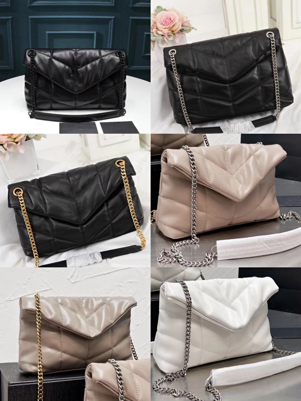 

New Fashion Designer handbags square fat chain bag real leather womensbags large-capacity shoulder bags 22cm high quality quilted messenger bag