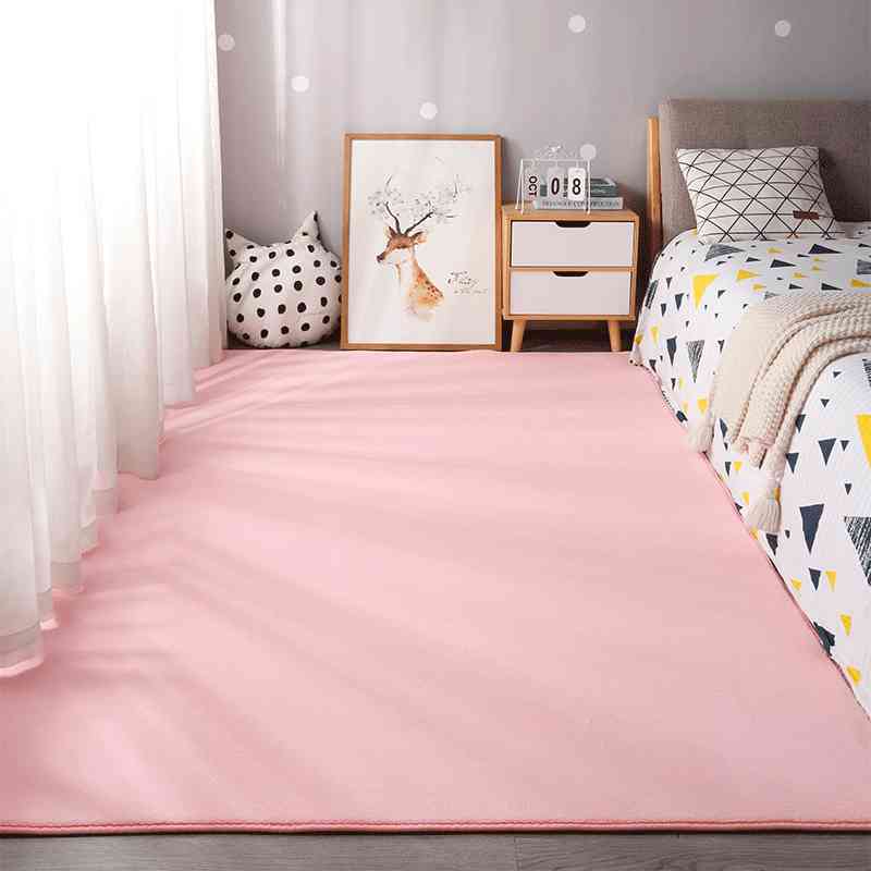 

Coral Velvet Short Hair Carpet Bedroom Bedside Covered with Living Room Tatami Thickened Tea Table Mat Floating Window, Gray