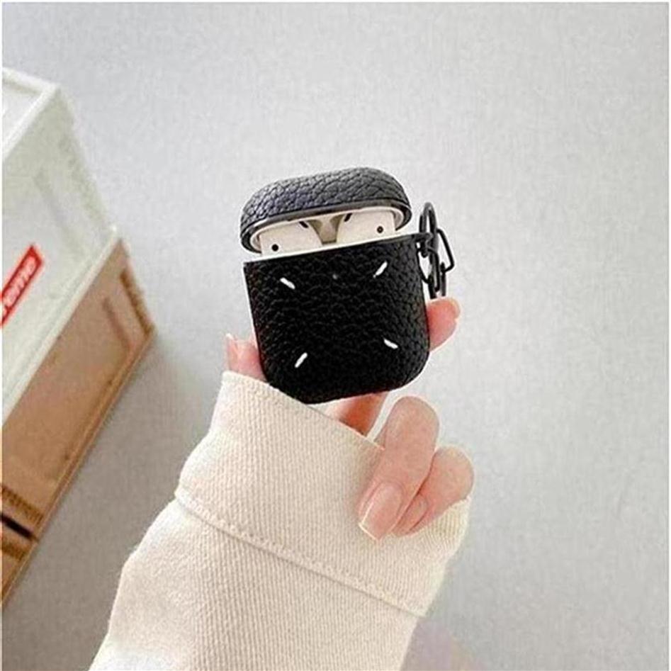 

Martin Margiela Leather Headphone case airpods pro 3 with keychain Wireless Headset bluetooth cases for Apple AirPods 2 soft hard 231O