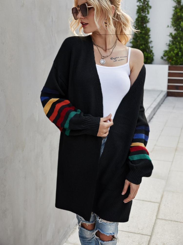 

Women' Knits & Tees Autumn Winter Cardigan Sweater Women' Loose Long Sleeve Coat Fashion Streetwear Dress Knitted TopsWomen, Black