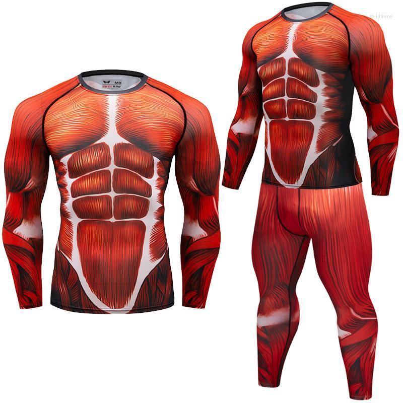 

Men's T-Shirts Brand Men Compression Long Sleeve Tees 3D Fitness Muscle Tights BJJ MMA Gym Exercise Rashguard High Quality T ShirtMen's Mild