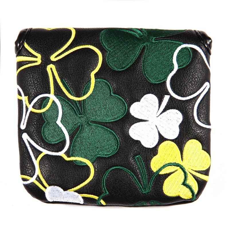

Black PU Leather Magnetic Closure Golf Club Headcover Square Large Mallet Putter Covers 0704