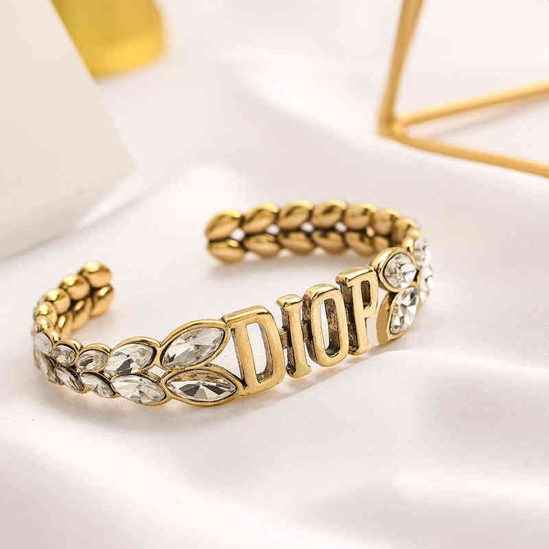Fine Classic Bracelet female Bracelet letter ancient gold bronze horse eye crystal diamond bracelet-image-782753412