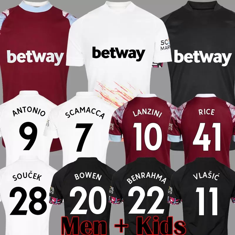 

22 23 WHU soccer jerseys 2022 2023 WEST SCAMACCA RICE kits LANZINI ANTONIO Hams VLASIC NOBLE UNITED BOWEN football shirts BENRAHMA MEN Kids Equipment, Home
