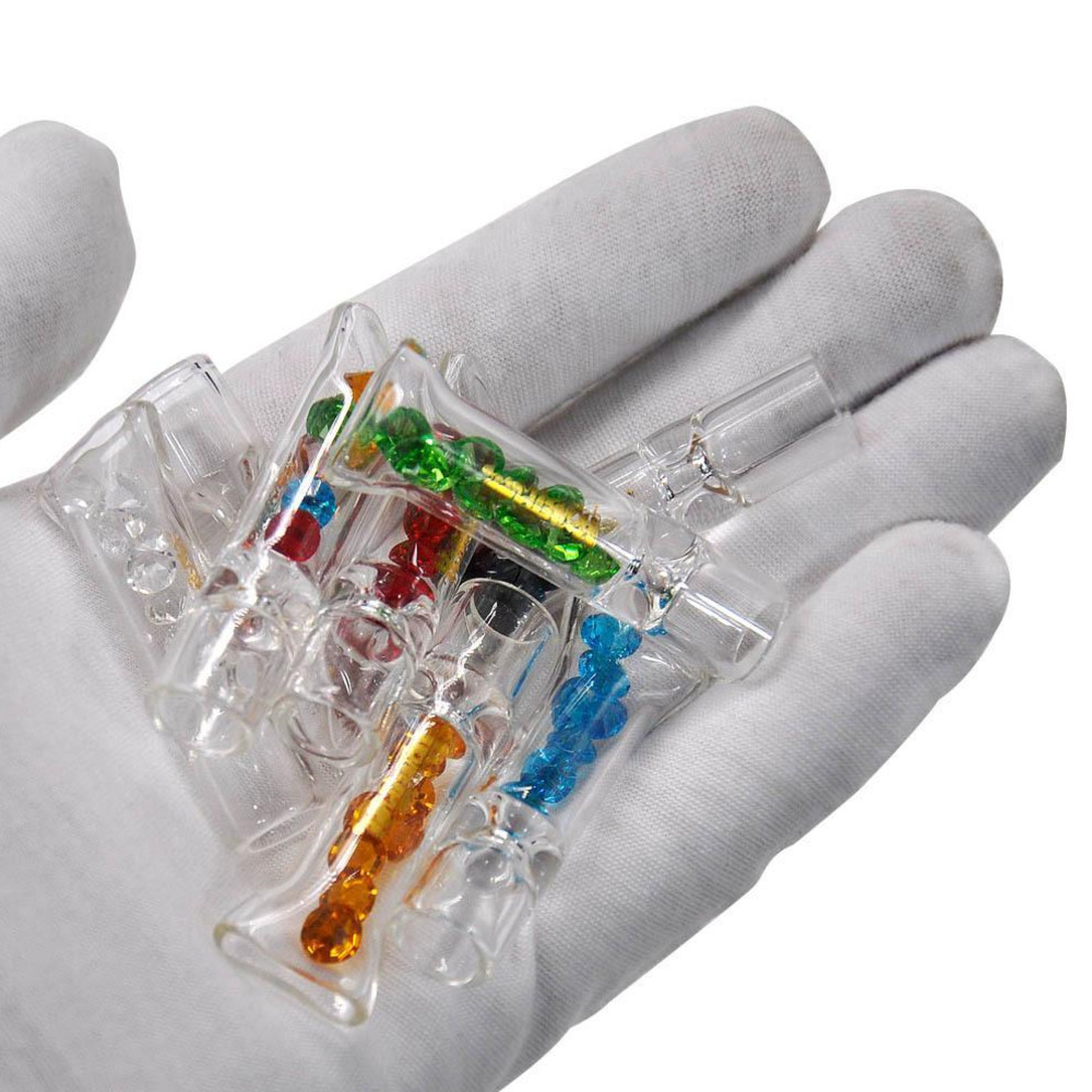 

8mm Cigaret Filter Tips Multicolour glass smoking Pipe Tapered Fitting One Blow Portable Tasting Tube accessories