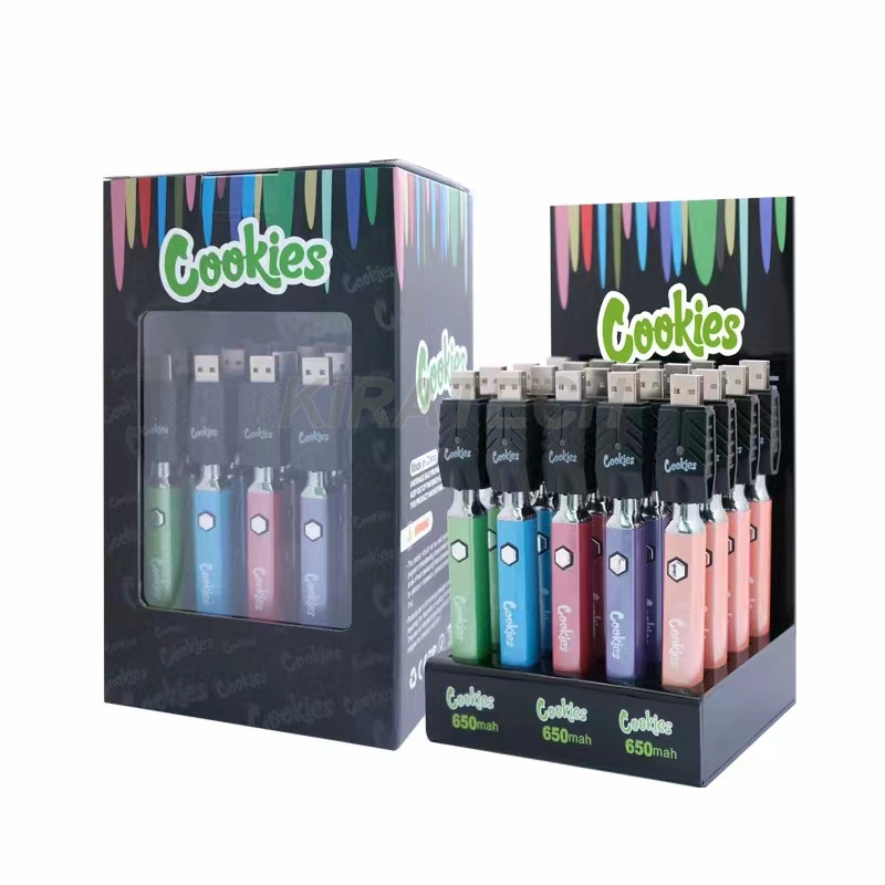 

Square Cookies Vape Battery Twist 650mah 900mah 1100mah Preheat Cigarette 510 Cigar 20pcs/Box