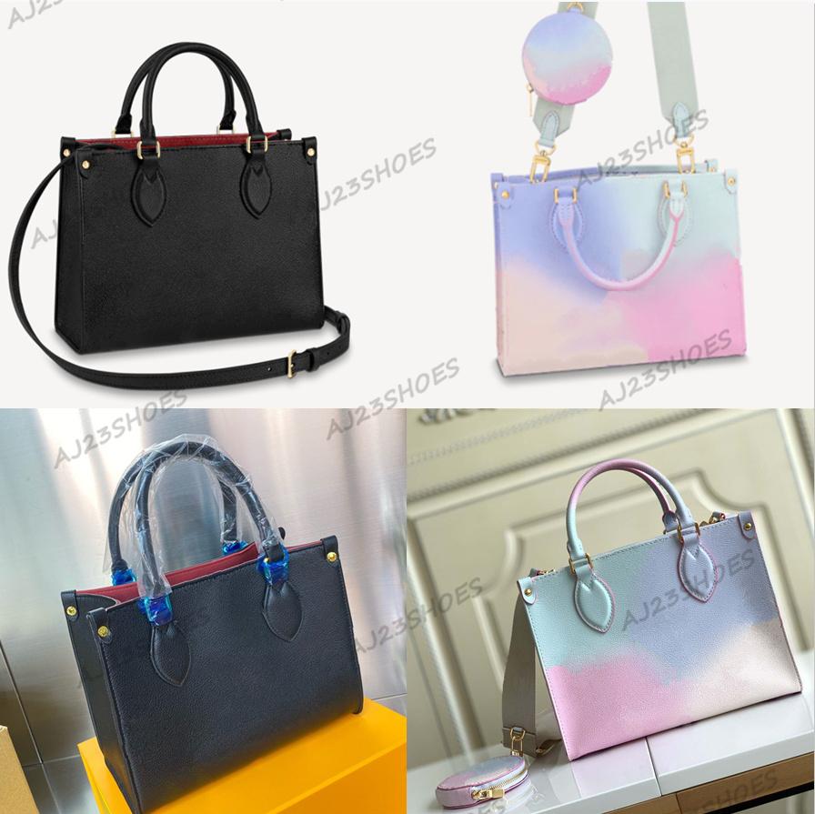 

OnTheGo PM tote bag Sunrise Pastel M59856 Monograms pattern color gradient Leather Womens Designer Handbag Cross Body handle Carry Purse Wallets 25cm, Customize