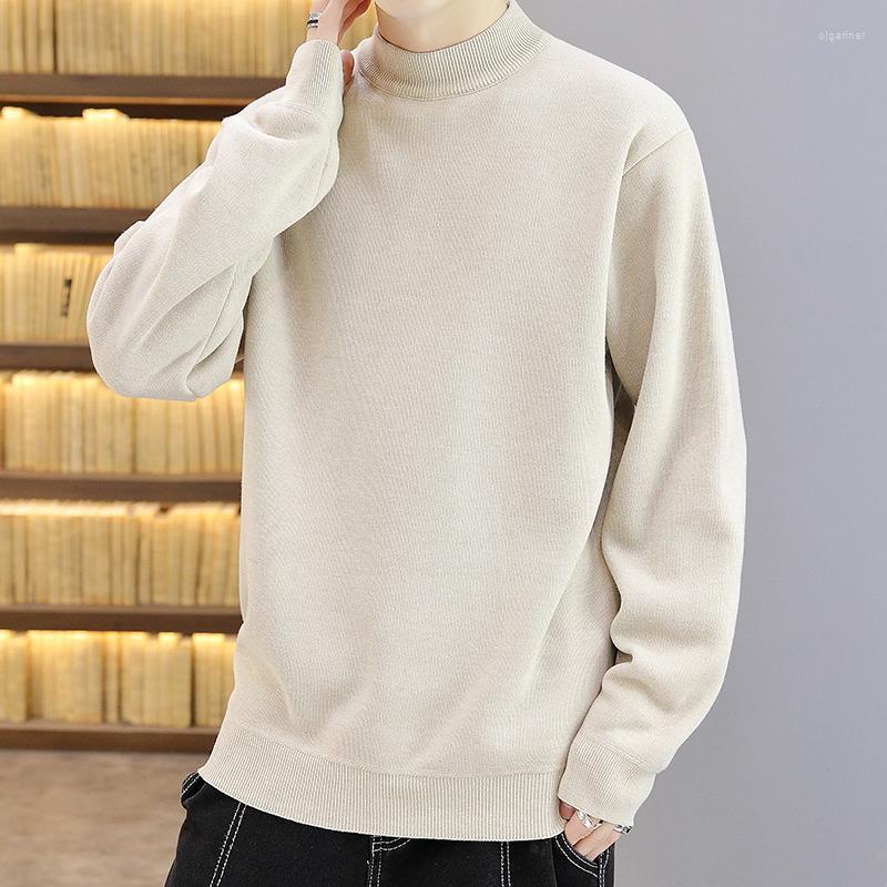 

Men's Sweaters Fashion Men Sweater Slim Fit Basic Knitted Pullover O-neck Fleece Warm Loose 8 Colors Casual Male TopMen's Olga22, Red
