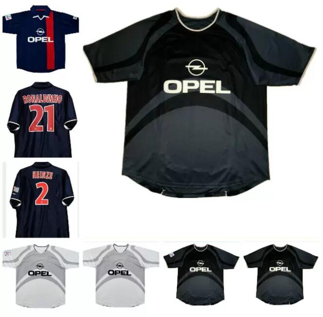 

2001 2002 Paris Ronaldinho retro soccer jersey 01 02 Anelka Okocha Heinze Pochettino Arteta ALOISIO classic vintage football shirt