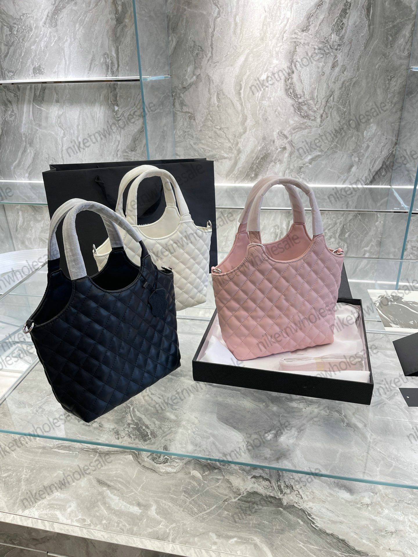 

Newest Fashion Womens lcare Shopping Bags Maxi Soft LEATHER Quilted Purses Tote Ladies Genuine Leather Tote Handbag, ###