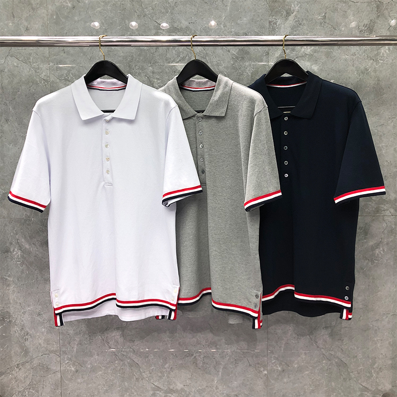 

Lapel Men's Polo Shirt New Arrival Oversized T shirt Summer Luxury Brand Pure Cotton Short Sleeves Striped Cuffs And Hems Casual Blouse Designer Tops Tees, Packing bag