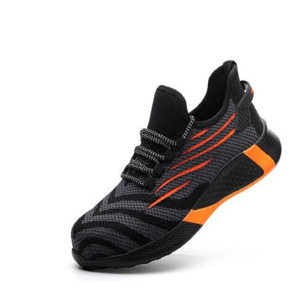 

2022 Men Work Safety Running Shoes Anti-puncture Working Sneakers Male Indestructible Works Sports Sneakers Man Lightweight Shoe With Box Szie 40-46, Cinder non-reflective