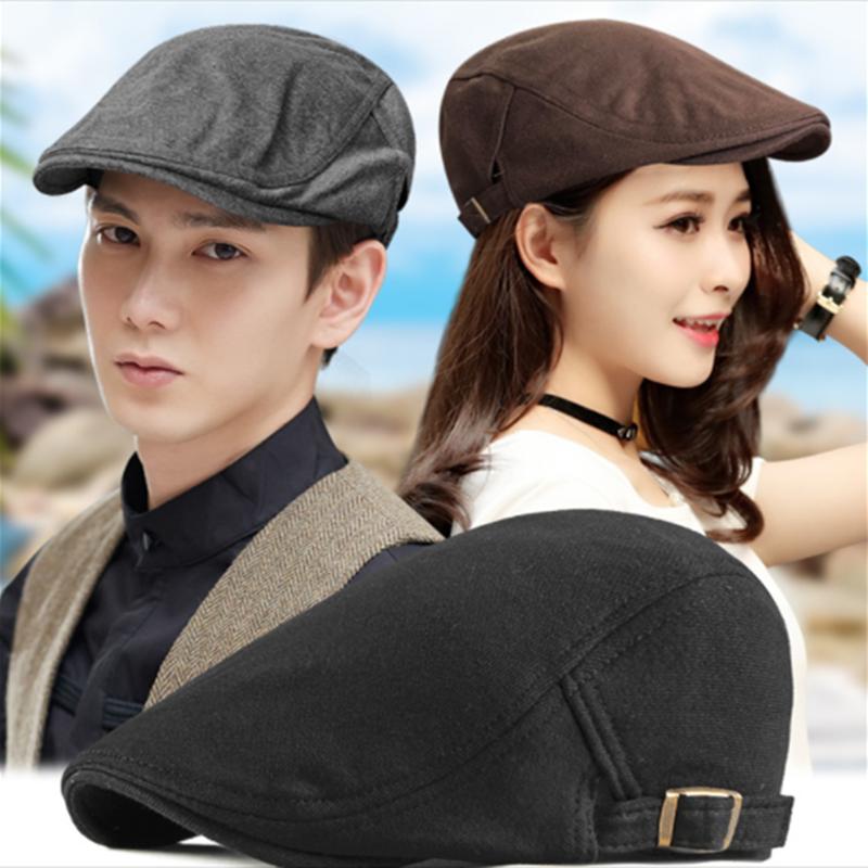 

Berets Cotton Adjustable Sboy Caps Men Woman Casual Beret Flat Ivy Cap Soft Solid Color Driving Cabbie Hat Unisex Black Gray HatsBerets, Light gray