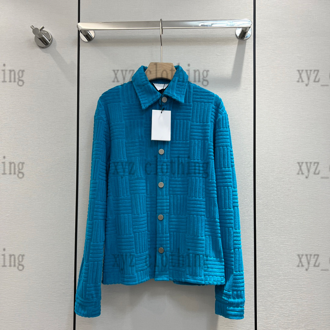 

sky blue 2022ss brand designer womens jackets terry cloth shirt women spring coat fashion POLO shirts size SML, Green