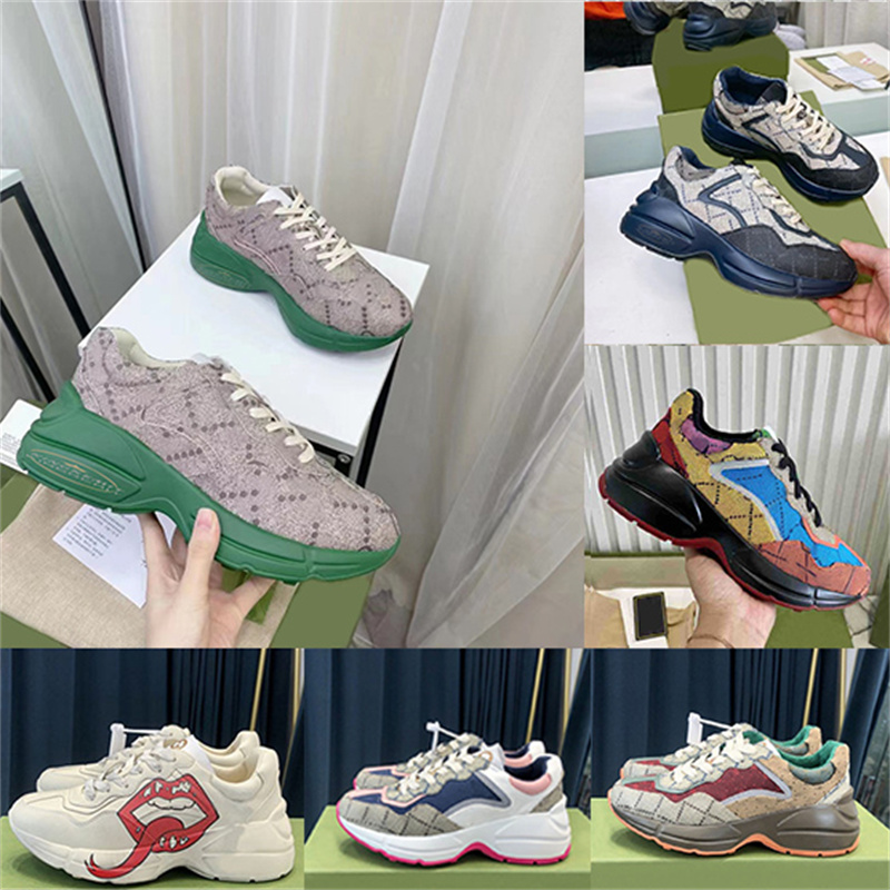 

Designer Sneakers Rhyton Shoes Multicolor Sneakers Men Women Trainers Vintage Chaussures Platform Sneaker Strawberry Mouse Mouth Shoe With Box, Color 60