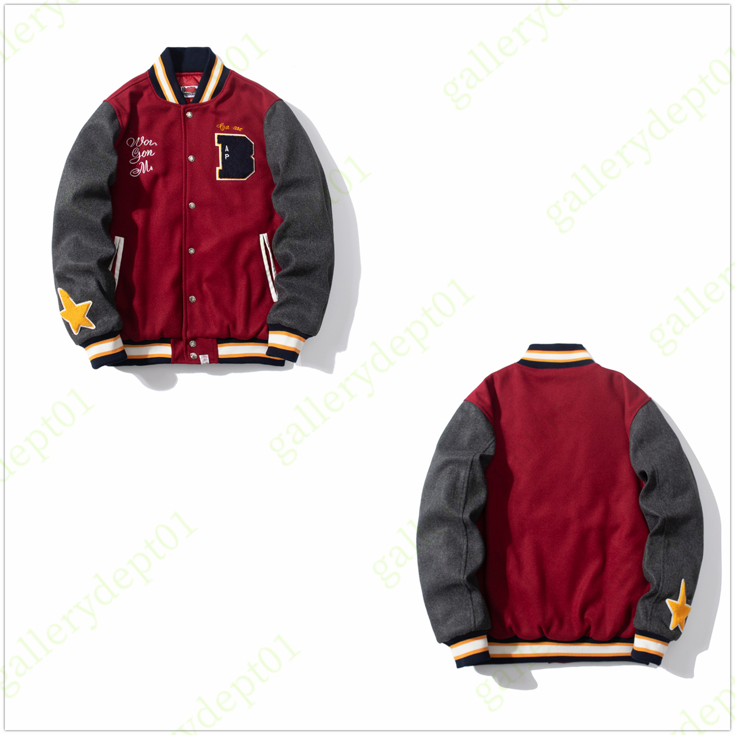 

men jacket designer coat windbreak varsity arc bomber jackets Embroidered Letters Edition red edge stand collar shark flight suit couple star speckled cardigan, Make up the difference in freight