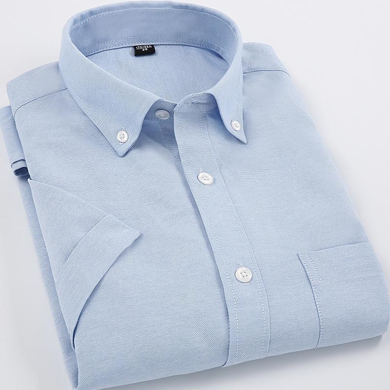 

Men's Casual Shirts 2022 Oxford Short-sleeved Shirt 60% Cotton Business Dad Suit Middle-aged Summer Plaid, Dxn15