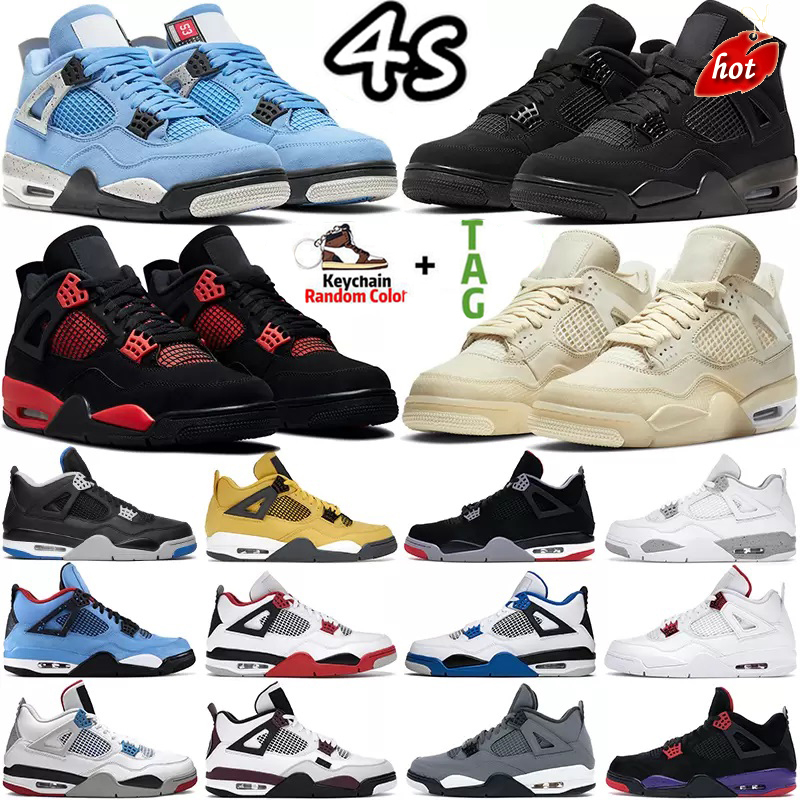 

2022 New Sail 4 4s Mens Basketball Shoes Sneakers Rebellionaire Heritage University Blue Fire Red Oreo Bred Black Cat Dark Mocha White, Customize