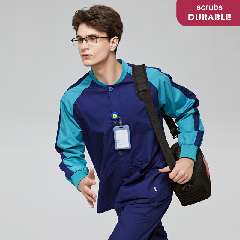 

YL013 Women Men Warm PPE Up Scrubs Jacket Nurse Workwear Button Couture Performance Scrub Jackets Coat Medical Clothing official uniform, 02top