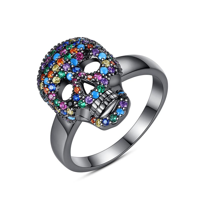 

Cluster Rings Nothing2 Punk Hip-Hop Iced Out Micro Paved Cubic Zircon Skull Zirconia For MenCluster