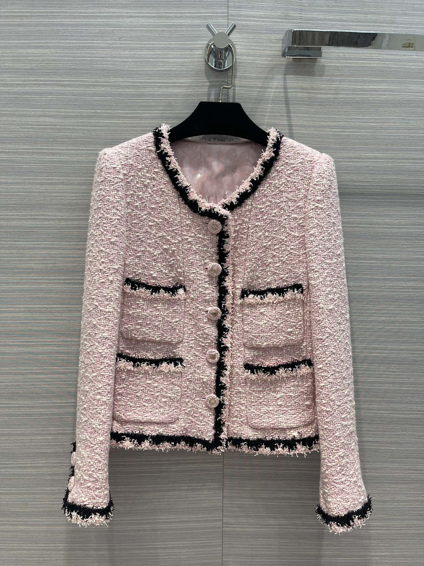 

High quality woven jacquard Women' Jackets fabric Classic Cherry Blossom powder small coat, Pink